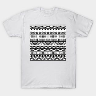Aztec Influence Pattern BW T-Shirt